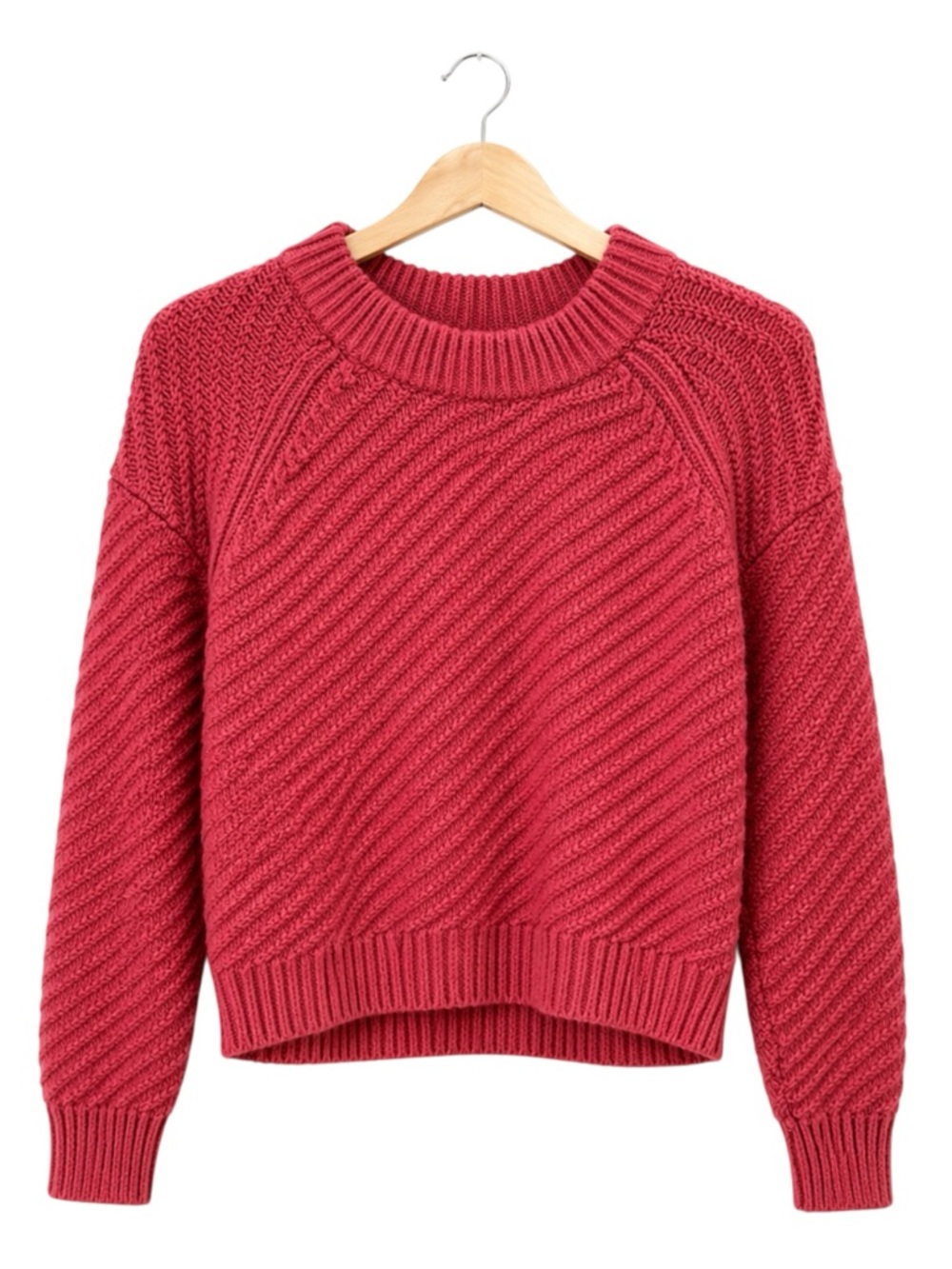 Universal Thread‎ Chunky Cotton Blend Textured Knit Sweater Red Small Cozy